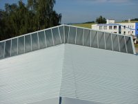 Natěr i nástřik plechové střechy (1 340m2)